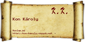 Kon Károly névjegykártya